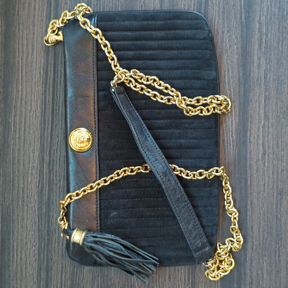 Anne Klein leather crossbody bag with chain purse strap